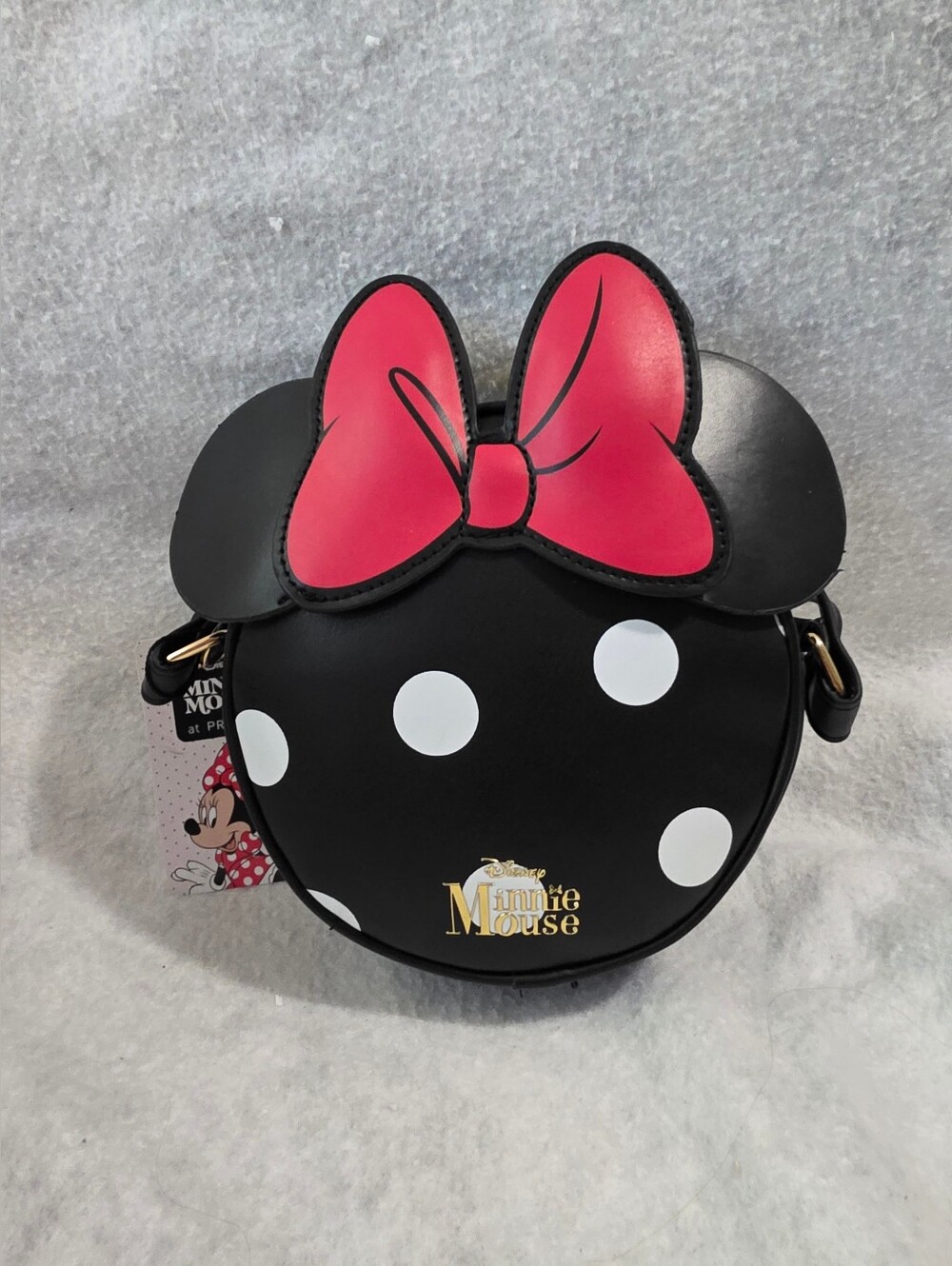 Disney Minnie Mouse Gold Logo Polka Dot Crossbody
